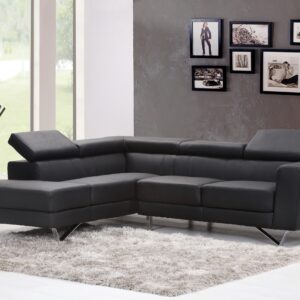 Black Fabric Sectional Sofa