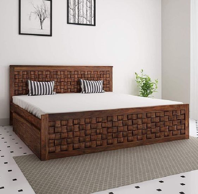 wooden bed wooden bed